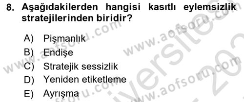 Halkla İlişkiler Yazarlığı Dersi 2024 - 2025 Yılı (Final) Dönem Sonu Sınav Soruları 8. Soru
