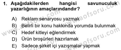Halkla İlişkiler Yazarlığı Dersi 2024 - 2025 Yılı Yaz Okulu Sınav Soruları 1. Soru