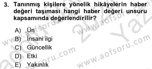 Halkla İlişkiler Yazarlığı Dersi 2024 - 2025 Yılı Yaz Okulu Sınav Soruları 3. Soru