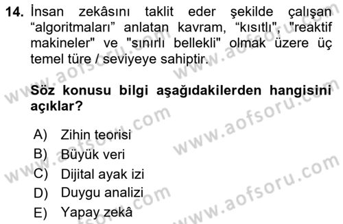 Halkla İlişkiler Yazarlığı Dersi 2025 - 2026 Yılı (Final) Dönem Sonu Sınav Soruları 14. Soru