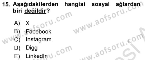Halkla İlişkiler Yazarlığı Dersi 2025 - 2026 Yılı (Final) Dönem Sonu Sınav Soruları 15. Soru
