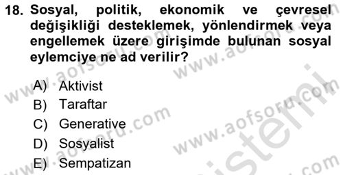 Halkla İlişkiler Yazarlığı Dersi 2025 - 2026 Yılı (Final) Dönem Sonu Sınav Soruları 18. Soru