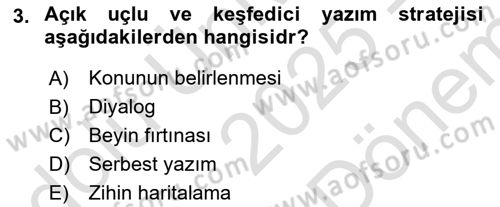 Halkla İlişkiler Yazarlığı Dersi 2025 - 2026 Yılı (Final) Dönem Sonu Sınav Soruları 3. Soru