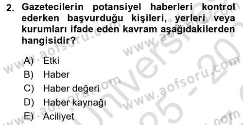 Halkla İlişkiler Yazarlığı Dersi 2025 - 2026 Yılı Yaz Okulu Sınav Soruları 2. Soru