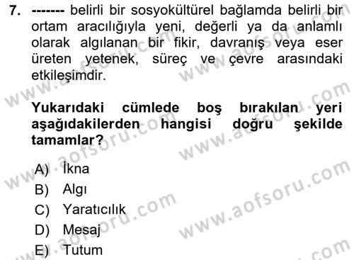 Halkla İlişkiler Yazarlığı Dersi 2025 - 2026 Yılı Yaz Okulu Sınav Soruları 7. Soru