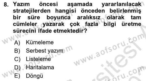 Halkla İlişkiler Yazarlığı Dersi 2025 - 2026 Yılı Yaz Okulu Sınav Soruları 8. Soru