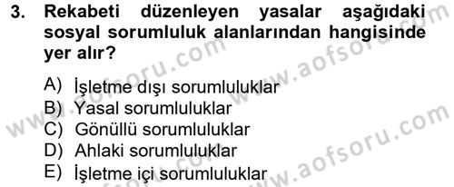 Kurumsal Sosyal Sorumluluk Dersi 2012 - 2013 Yılı (Final) Dönem Sonu Sınavı 3. Soru