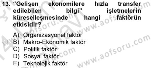 Kurumsal Sosyal Sorumluluk Dersi 2013 - 2014 Yılı Tek Ders Sınav Soruları 13. Soru