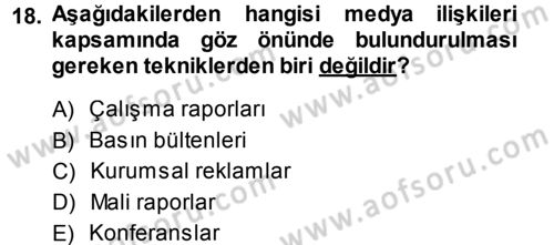 Kurumsal Sosyal Sorumluluk Dersi 2013 - 2014 Yılı Tek Ders Sınav Soruları 18. Soru