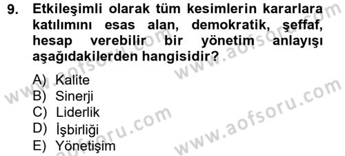 Kurumsal Sosyal Sorumluluk Dersi 2013 - 2014 Yılı Tek Ders Sınav Soruları 9. Soru