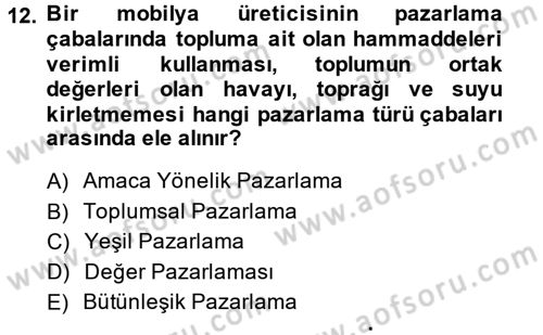 Kurumsal Sosyal Sorumluluk Dersi 2014 - 2015 Yılı Tek Ders Sınav Soruları 12. Soru