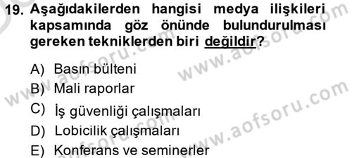 Kurumsal Sosyal Sorumluluk Dersi 2014 - 2015 Yılı Tek Ders Sınav Soruları 19. Soru
