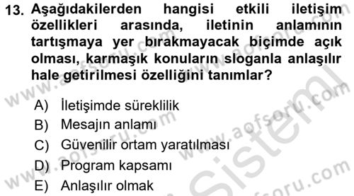 Kurumsal Sosyal Sorumluluk Dersi 2015 - 2016 Yılı (Final) Dönem Sonu Sınav Soruları 13. Soru