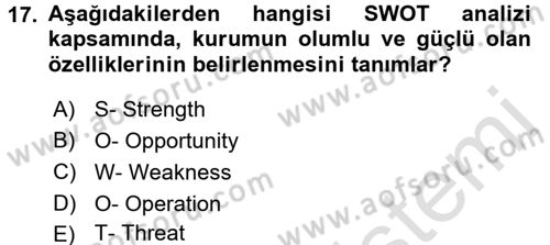 Kurumsal Sosyal Sorumluluk Dersi 2016 - 2017 Yılı (Final) Dönem Sonu Sınav Soruları 17. Soru
