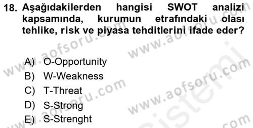 Kurumsal Sosyal Sorumluluk Dersi 2018 - 2019 Yılı (Final) Dönem Sonu Sınav Soruları 18. Soru