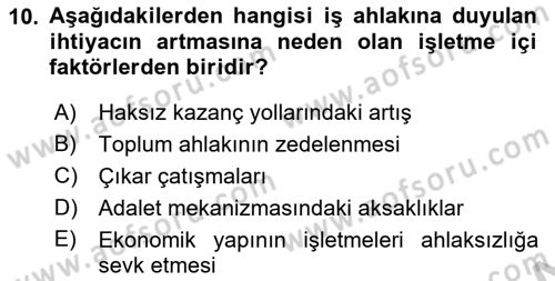 Kurumsal Sosyal Sorumluluk Dersi 2018 - 2019 Yılı Yaz Okulu Sınav Soruları 10. Soru