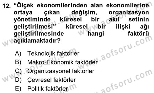 Kurumsal Sosyal Sorumluluk Dersi 2018 - 2019 Yılı Yaz Okulu Sınav Soruları 12. Soru