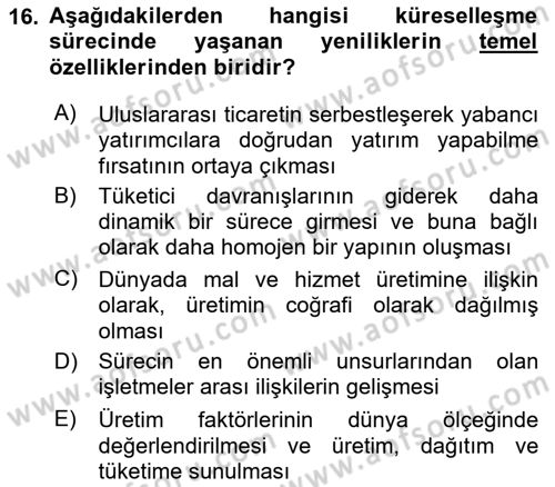 Kurumsal Sosyal Sorumluluk Dersi 2018 - 2019 Yılı Yaz Okulu Sınav Soruları 16. Soru