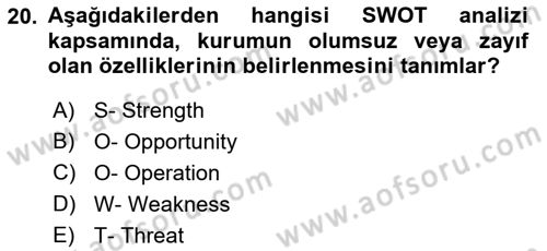 Kurumsal Sosyal Sorumluluk Dersi 2018 - 2019 Yılı Yaz Okulu Sınav Soruları 20. Soru