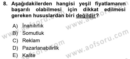 Kurumsal Sosyal Sorumluluk Dersi 2020 - 2021 Yılı Yaz Okulu Sınav Soruları 8. Soru