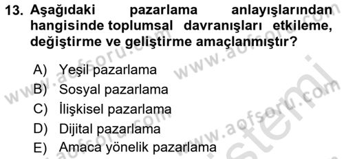 Kurumsal Sosyal Sorumluluk Dersi Ara Sınavı Deneme Sınav Soruları 13. Soru