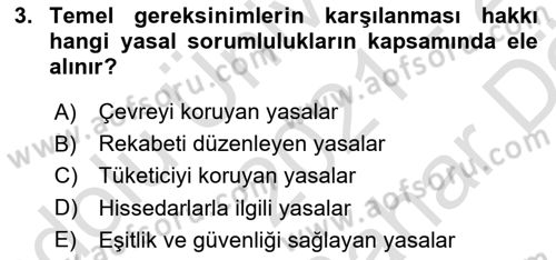 Kurumsal Sosyal Sorumluluk Dersi 2021 - 2022 Yılı (Vize) Ara Sınav Soruları 3. Soru