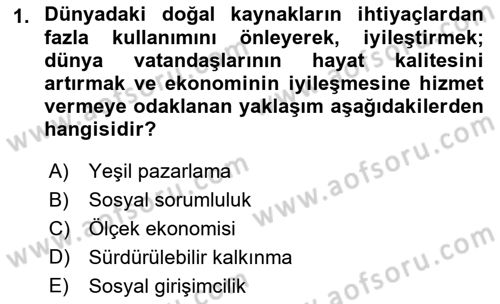 Kurumsal Sosyal Sorumluluk Dersi 2021 - 2022 Yılı Yaz Okulu Sınav Soruları 1. Soru