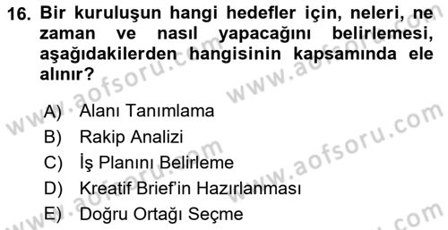 Kurumsal Sosyal Sorumluluk Dersi 2021 - 2022 Yılı Yaz Okulu Sınav Soruları 16. Soru