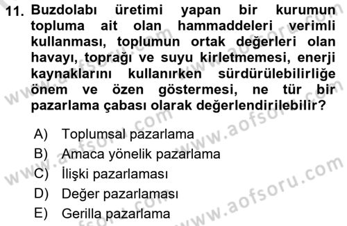Kurumsal Sosyal Sorumluluk Dersi 2022 - 2023 Yılı Yaz Okulu Sınav Soruları 11. Soru