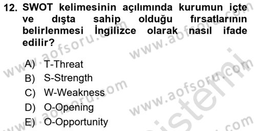 Kurumsal Sosyal Sorumluluk Dersi 2023 - 2024 Yılı (Final) Dönem Sonu Sınav Soruları 12. Soru