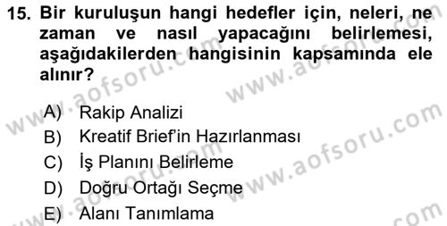 Kurumsal Sosyal Sorumluluk Dersi 2023 - 2024 Yılı (Final) Dönem Sonu Sınav Soruları 15. Soru