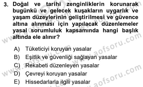 Kurumsal Sosyal Sorumluluk Dersi 2023 - 2024 Yılı (Final) Dönem Sonu Sınav Soruları 3. Soru