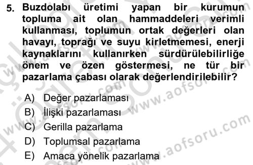 Kurumsal Sosyal Sorumluluk Dersi 2023 - 2024 Yılı (Final) Dönem Sonu Sınav Soruları 5. Soru