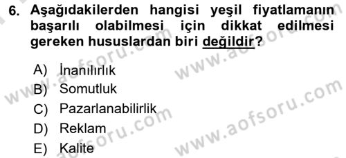 Kurumsal Sosyal Sorumluluk Dersi 2023 - 2024 Yılı (Final) Dönem Sonu Sınav Soruları 6. Soru