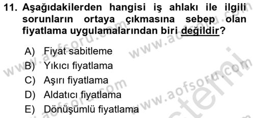 Kurumsal Sosyal Sorumluluk Dersi 2023 - 2024 Yılı Yaz Okulu Sınav Soruları 11. Soru