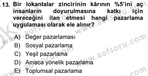 Kurumsal Sosyal Sorumluluk Dersi 2023 - 2024 Yılı Yaz Okulu Sınav Soruları 13. Soru