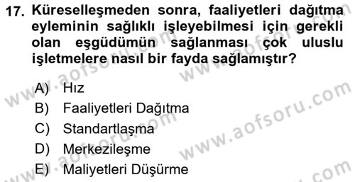 Kurumsal Sosyal Sorumluluk Dersi 2023 - 2024 Yılı Yaz Okulu Sınav Soruları 17. Soru