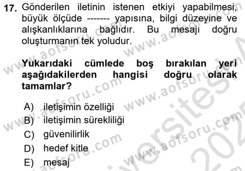 Kurumsal Sosyal Sorumluluk Dersi 2024 - 2025 Yılı Yaz Okulu Sınav Soruları 17. Soru