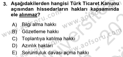 Kurumsal Sosyal Sorumluluk Dersi 2025 - 2026 Yılı (Vize) Ara Sınav Soruları 3. Soru
