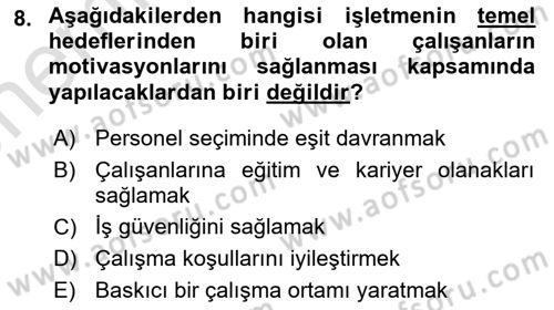 Kurumsal Sosyal Sorumluluk Dersi 2025 - 2026 Yılı (Vize) Ara Sınav Soruları 8. Soru
