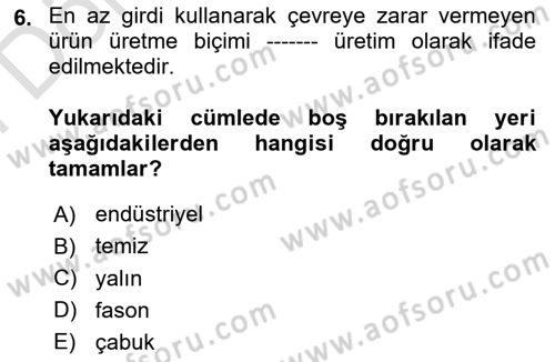 Kurumsal Sosyal Sorumluluk Dersi 2025 - 2026 Yılı (Final) Dönem Sonu Sınav Soruları 6. Soru