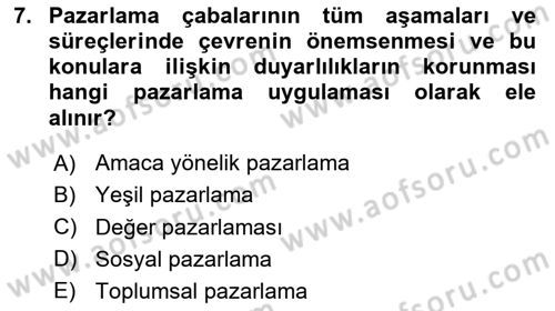 Kurumsal Sosyal Sorumluluk Dersi 2025 - 2026 Yılı (Final) Dönem Sonu Sınav Soruları 7. Soru