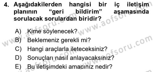 Halkla İlişkilerde Güncel Kavramlar 1 Dersi 2021 - 2022 Yılı (Final) Dönem Sonu Sınav Soruları 4. Soru