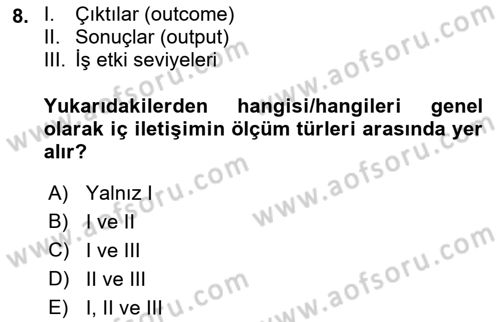 Halkla İlişkilerde Güncel Kavramlar 1 Dersi Ara Sınavı Deneme Sınav Soruları 8. Soru