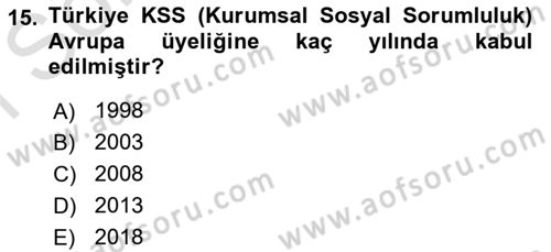 Halkla İlişkilerde Güncel Kavramlar 1 Dersi 2022 - 2023 Yılı (Final) Dönem Sonu Sınav Soruları 15. Soru