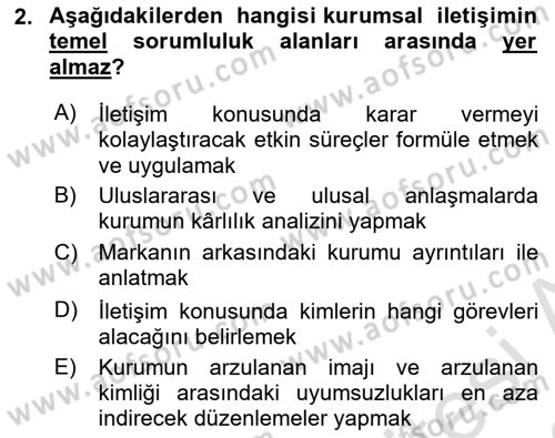 Halkla İlişkilerde Güncel Kavramlar 1 Dersi 2022 - 2023 Yılı (Final) Dönem Sonu Sınav Soruları 2. Soru