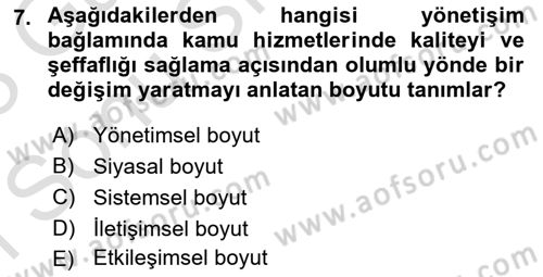 Halkla İlişkilerde Güncel Kavramlar 1 Dersi 2022 - 2023 Yılı (Final) Dönem Sonu Sınav Soruları 7. Soru