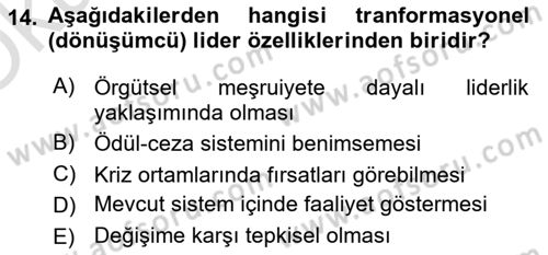 Halkla İlişkilerde Güncel Kavramlar 1 Dersi 2022 - 2023 Yılı Yaz Okulu Sınav Soruları 14. Soru