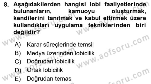 Halkla İlişkilerde Güncel Kavramlar 1 Dersi 2022 - 2023 Yılı Yaz Okulu Sınav Soruları 8. Soru