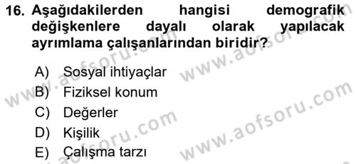 Halkla İlişkilerde Güncel Kavramlar 1 Dersi 2023 - 2024 Yılı (Vize) Ara Sınav Soruları 16. Soru